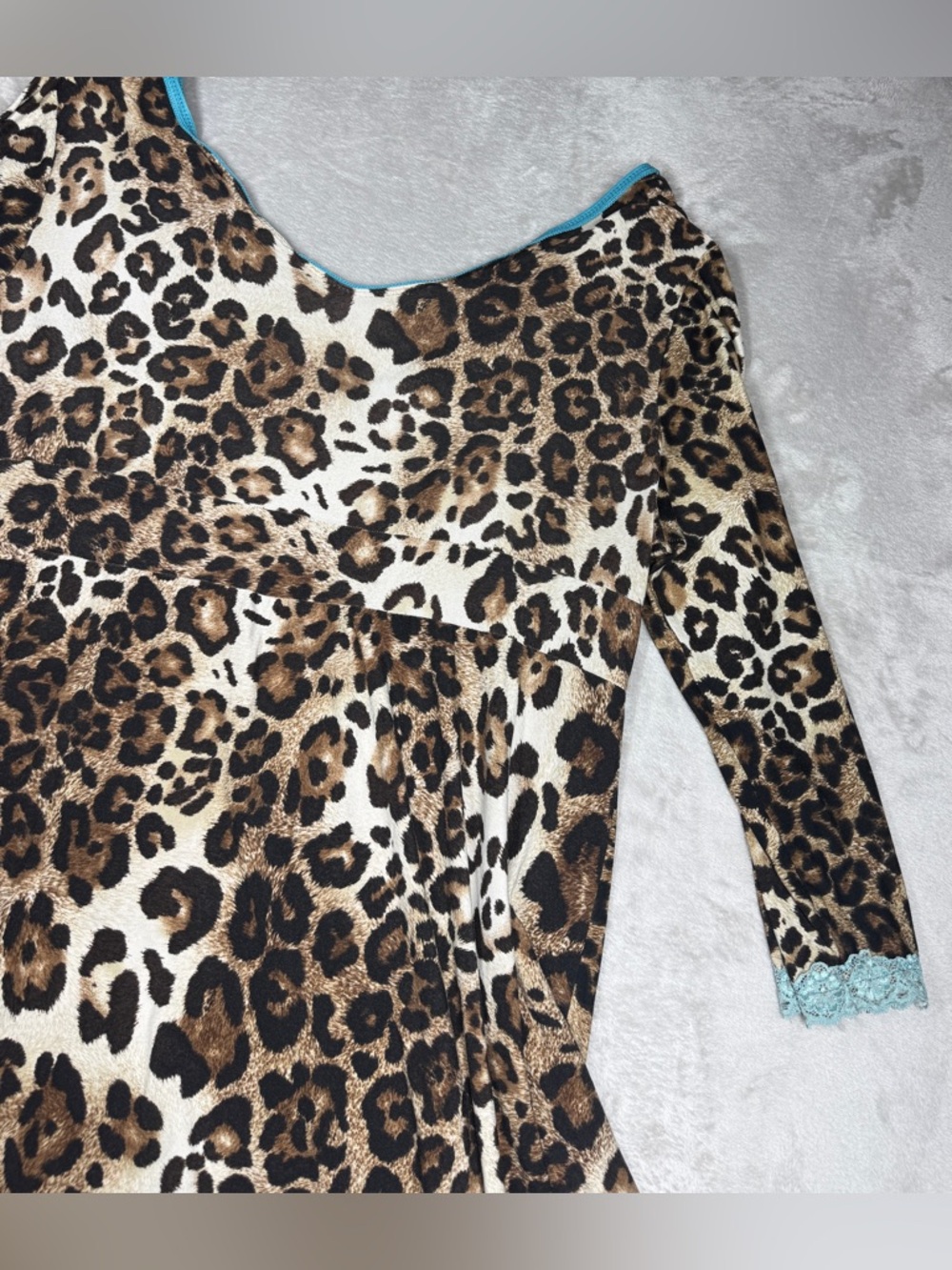 Bisou Bisou Intimates Babydoll Leopard Animal Print Mini Nightgown Dress Size XL - Picture 13 of 16